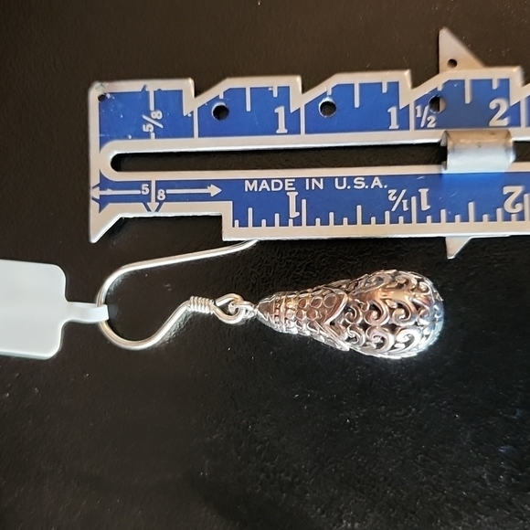 NWT Bali Style Teardrop earrings 925 Sterling Silver Fish hook Finding - Picture 6 of 6